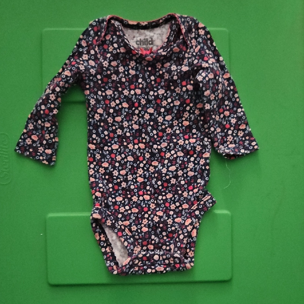 Carter's Navy Floral Long Sleeve Bodysuit